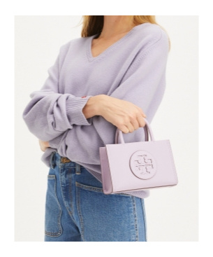 Tory Burch Mini Ella Bio Tote In Purple