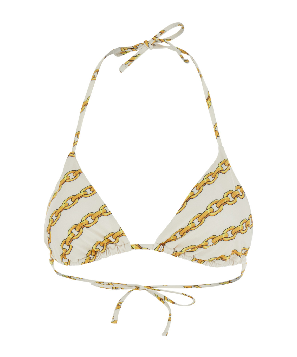 Versace Foulard Print Triangle Bikini Top In White