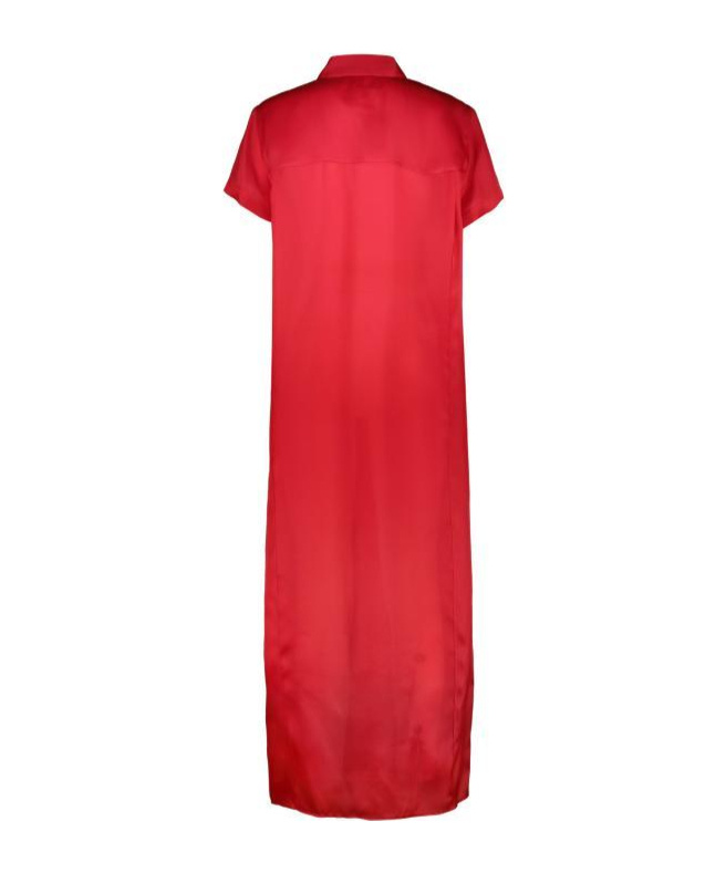 Khaite Effy Silk And Cotton-blend Organza Midi Shirt Dress In Red