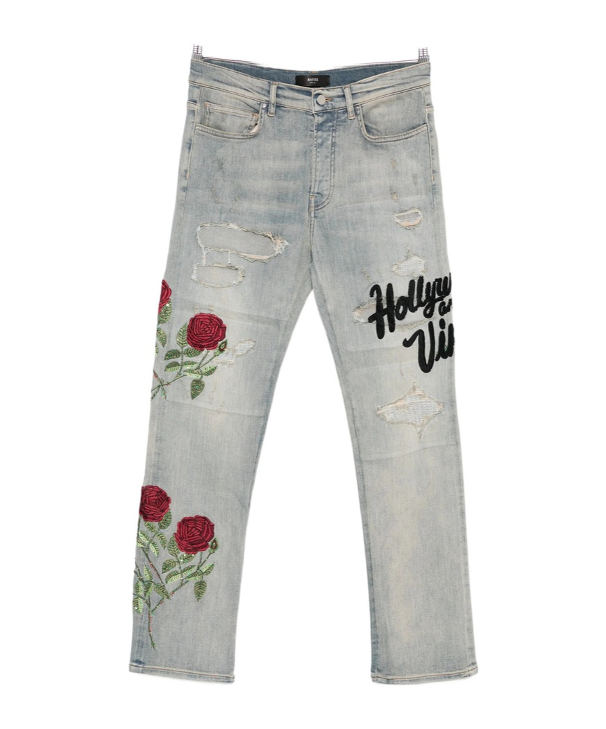 Amiri Belt Loop Jeans In Blue