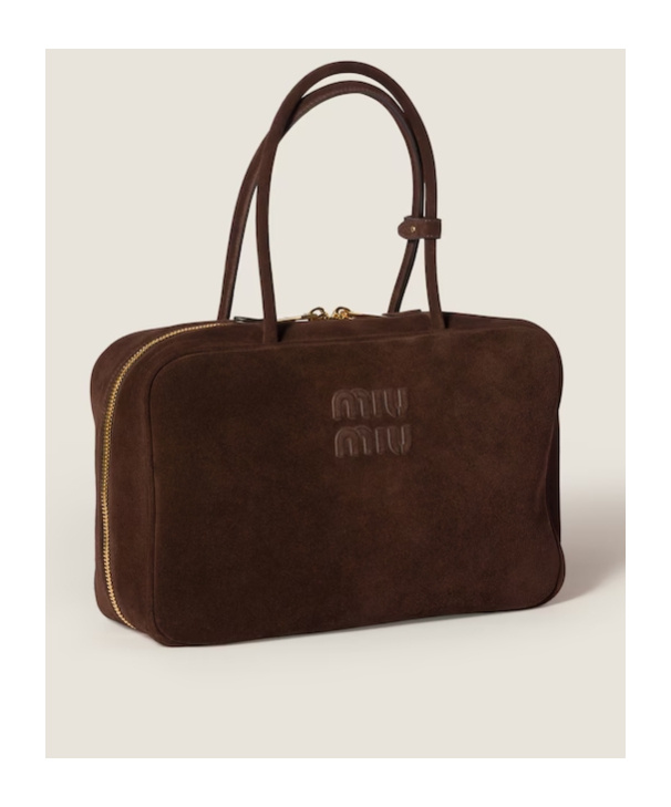 Miu Miu Double Handle Tote Bag In Brown