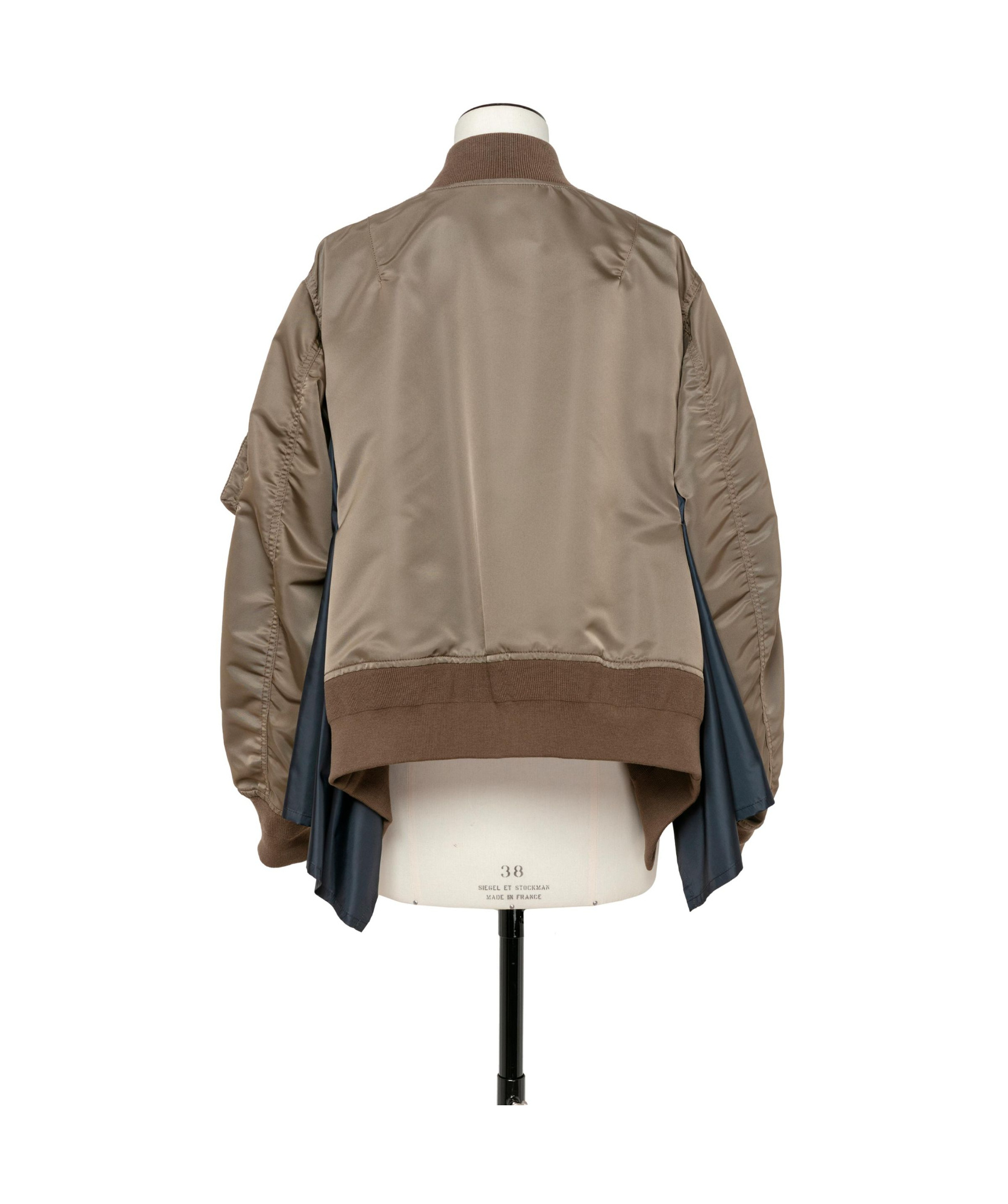 Sacai Khaki Nylon Twill Bomber Jacket In Brown