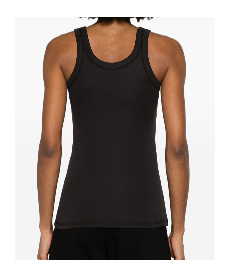Lemaire Ribbed Sleeveless Top With In Black