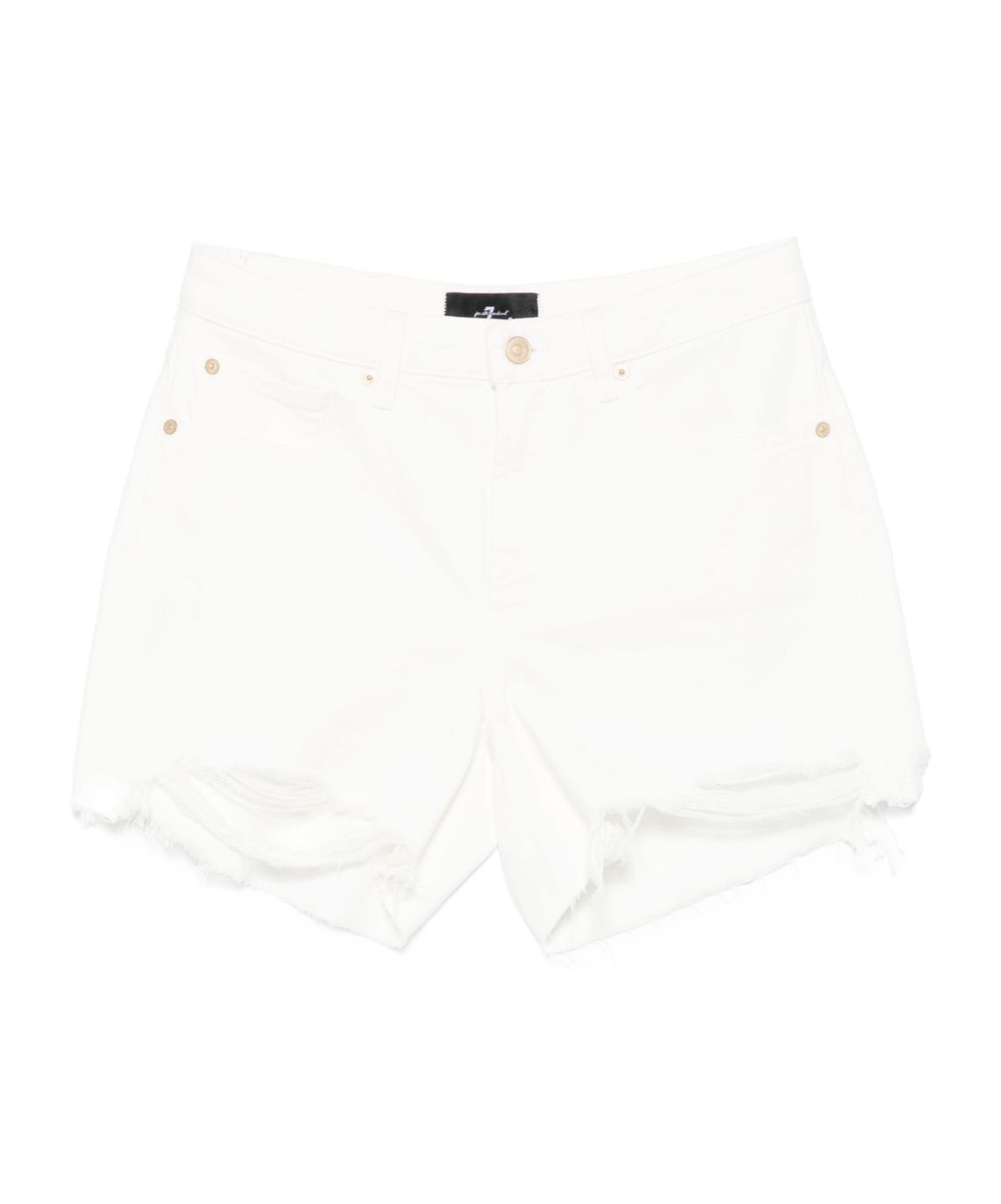 7 For All Mankind Edge-fringed Denim Shorts