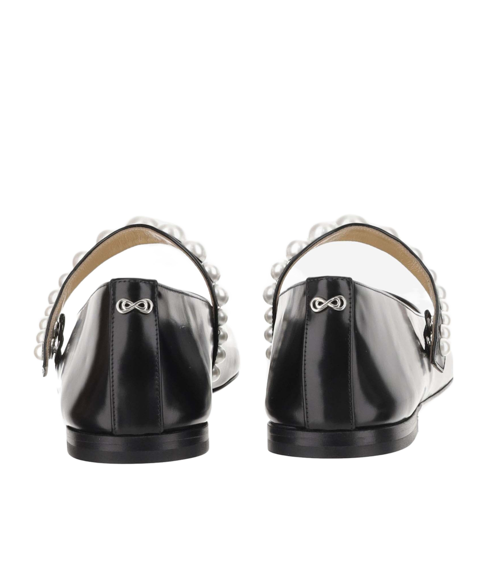 Mach&mach Round Head Ballet Shoes In Black