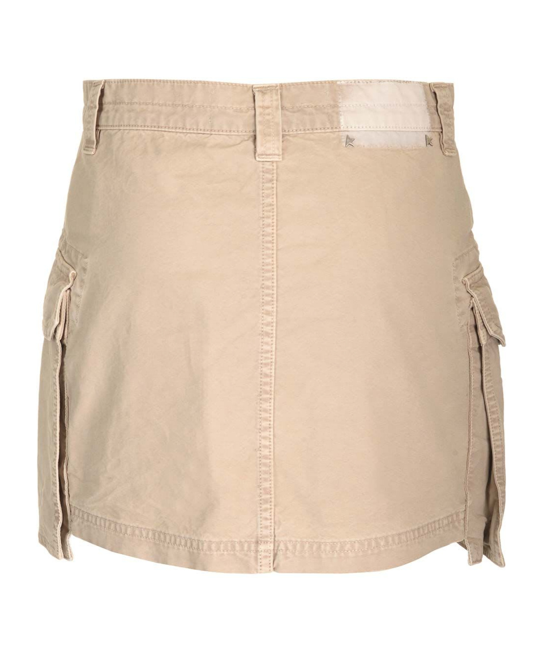 Golden Goose Worker Cotton Asymmetrical Mini Skirt In Nude