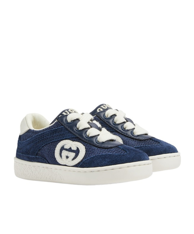 Gucci Kids Toddler Interlocking G Trainers In Blue