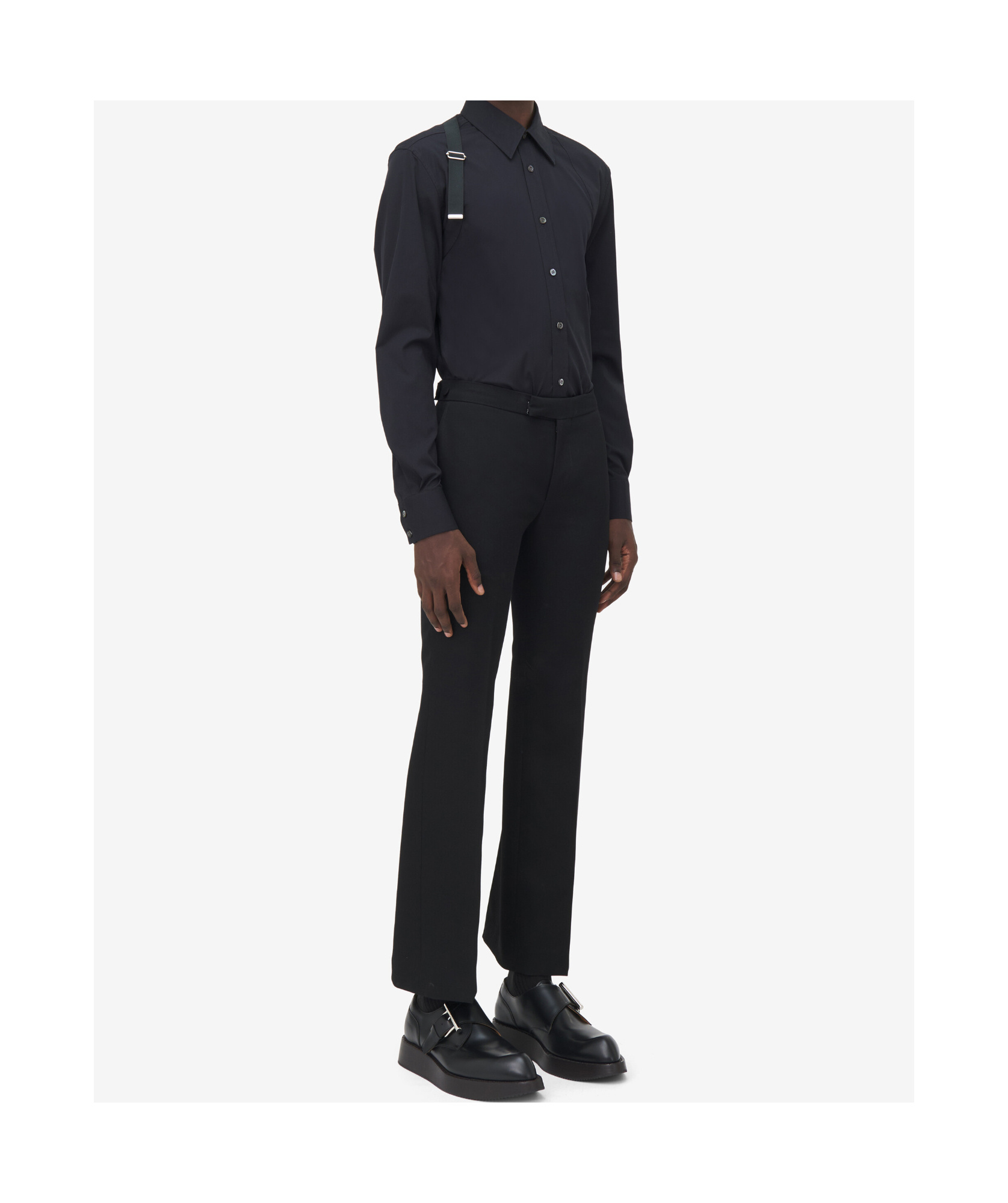 Alexander Mcqueen Harnes Long Sleeved Shirt In Black
