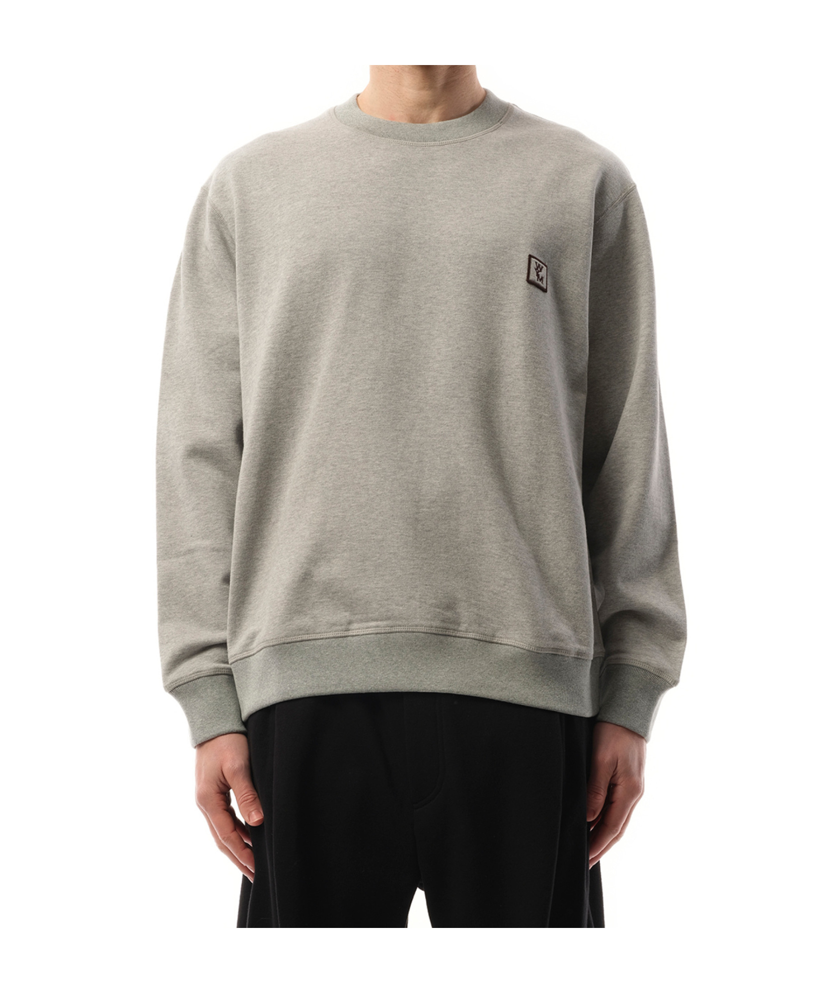 Wooyoungmi Round-collar Long-sleeve Hoodie In Gray