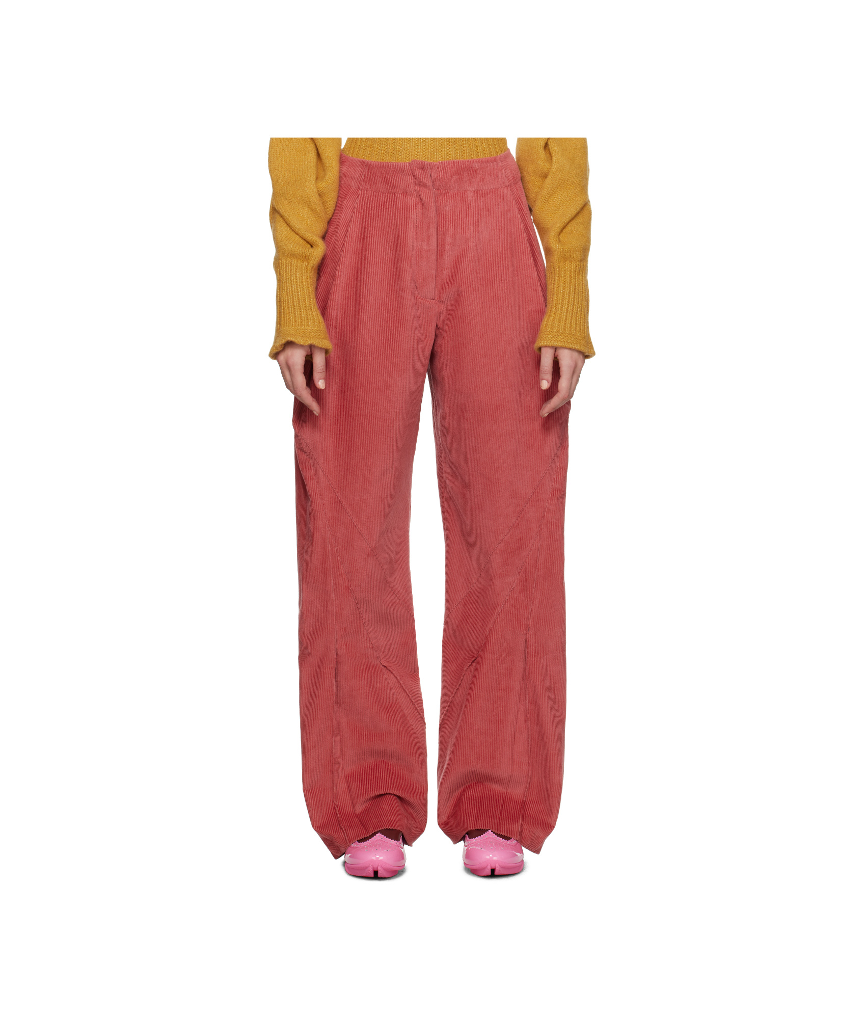Kiko Kostadinov Stitched Casual Pants In Brown