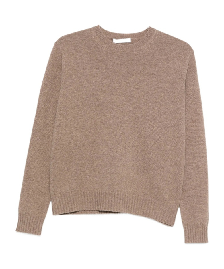 Max Mara Round-neck Wool Sweater In Neutral