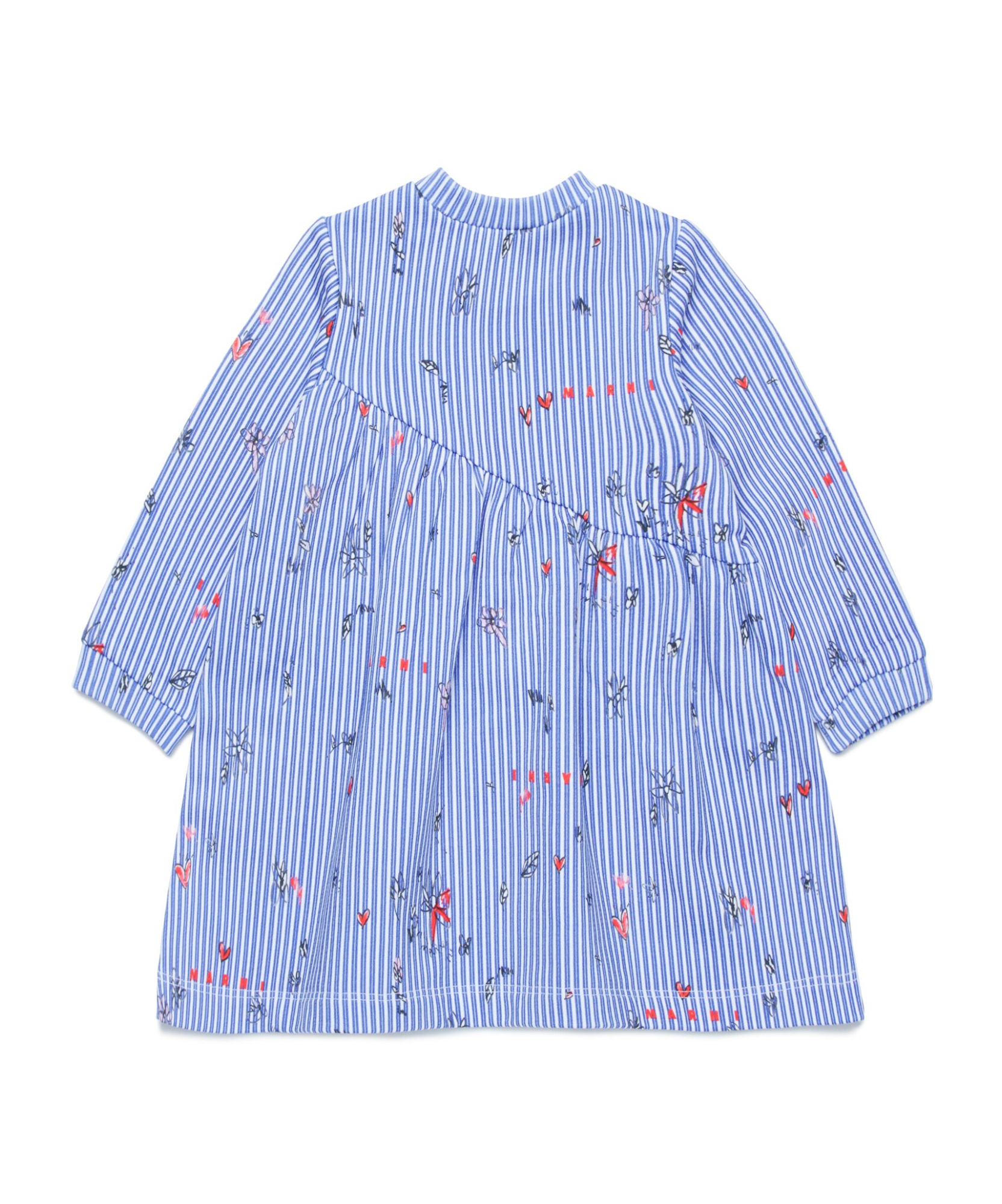 Marni Stripe-print Cotton Dress In Blue