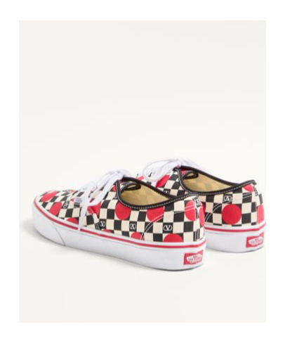 Valentino Garavani  Garavani And Vans Low-top Trainer In Fabric With Vlogo Checkerboard Pri In White