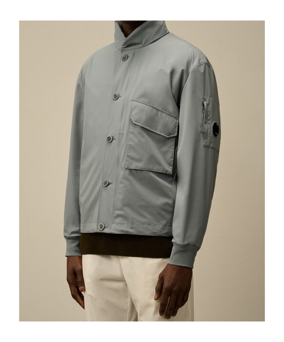 C.p. Company Pro-tek Buttoned Hooded Jacket In Gray