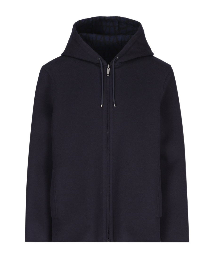 Valentino Zip-up Reversible Jacket In Black