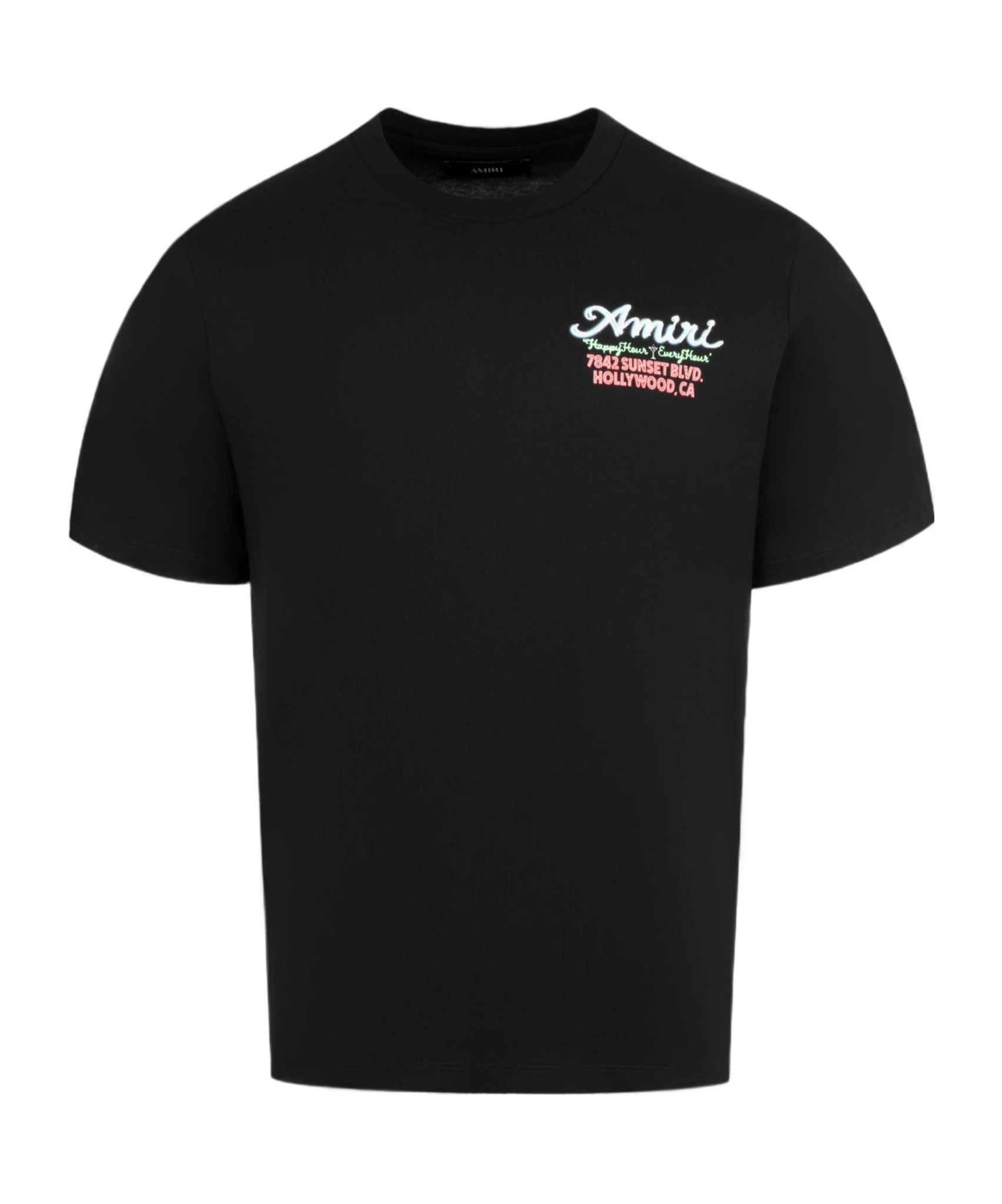 Amiri Mens Neon Lights Graphic-print Cotton T-shirt Black Xl In Black