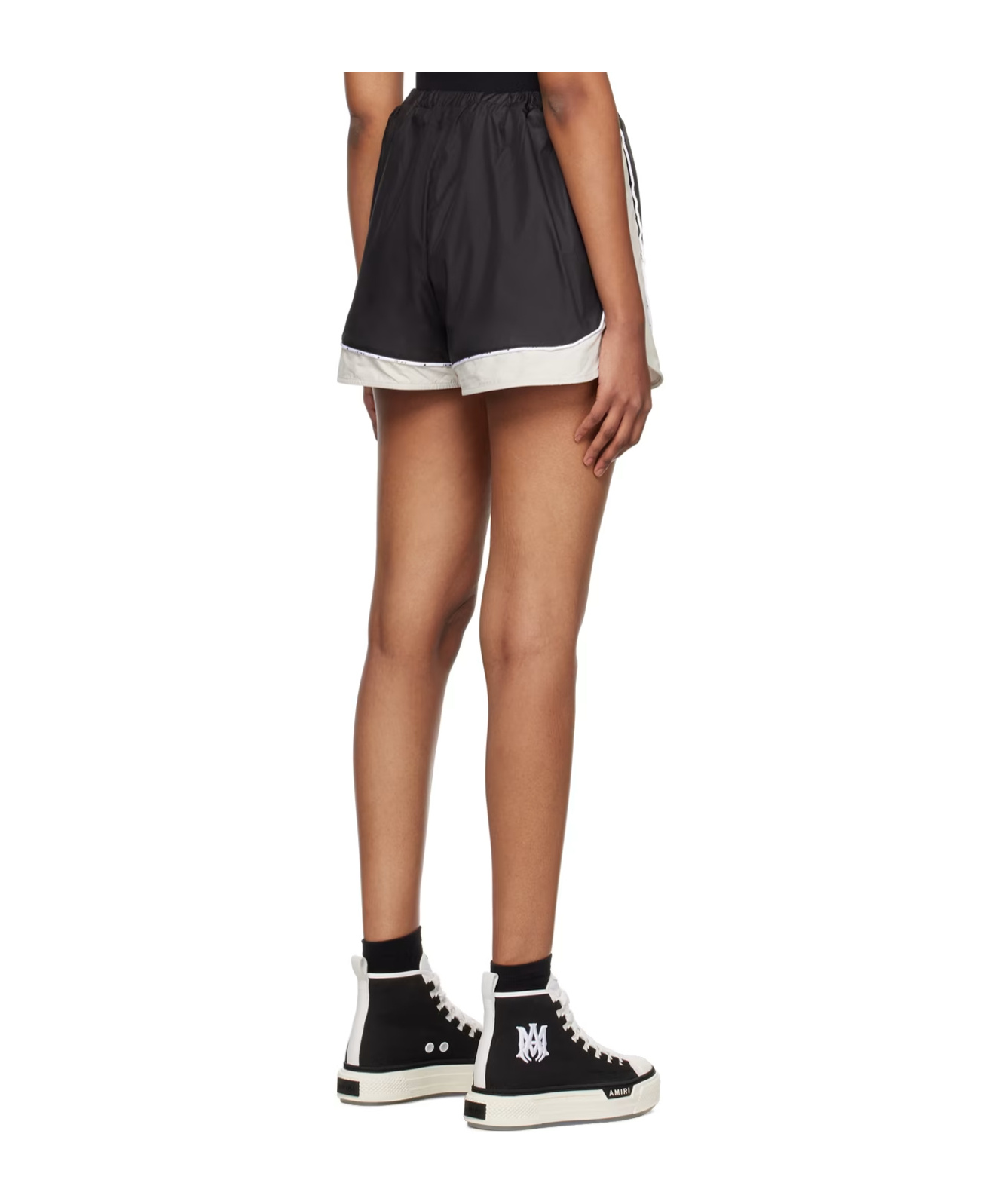 Amiri Logo Nylon Track Shorts In Brown
