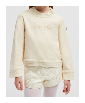 Moncler Embroidered Logo Sweatshirt In Nude