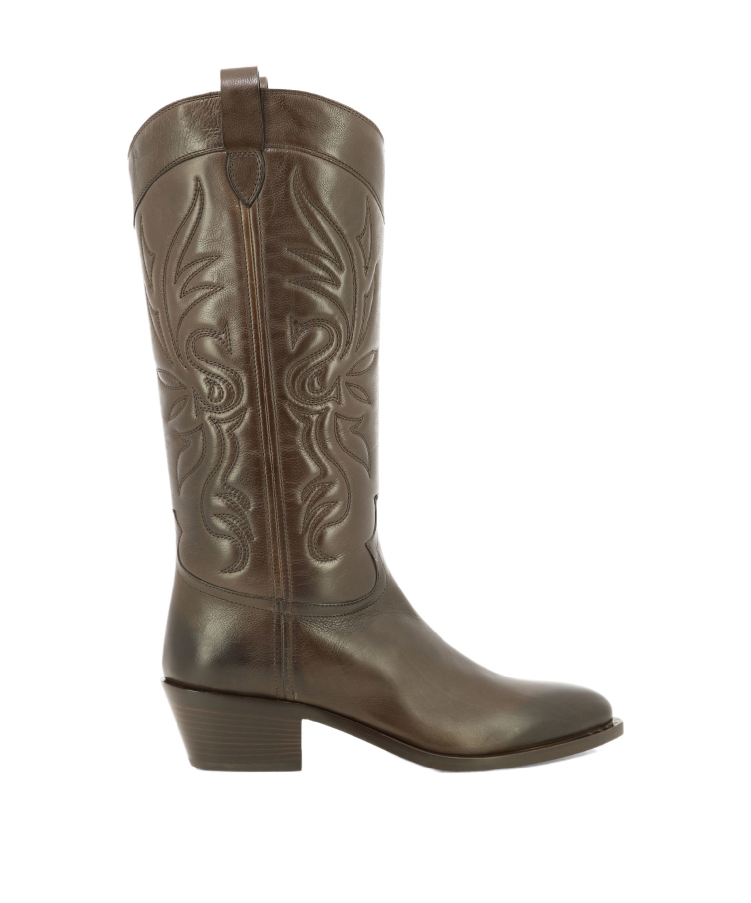 Sartore Intricate Stitch Texan Ankle Boots In Gray