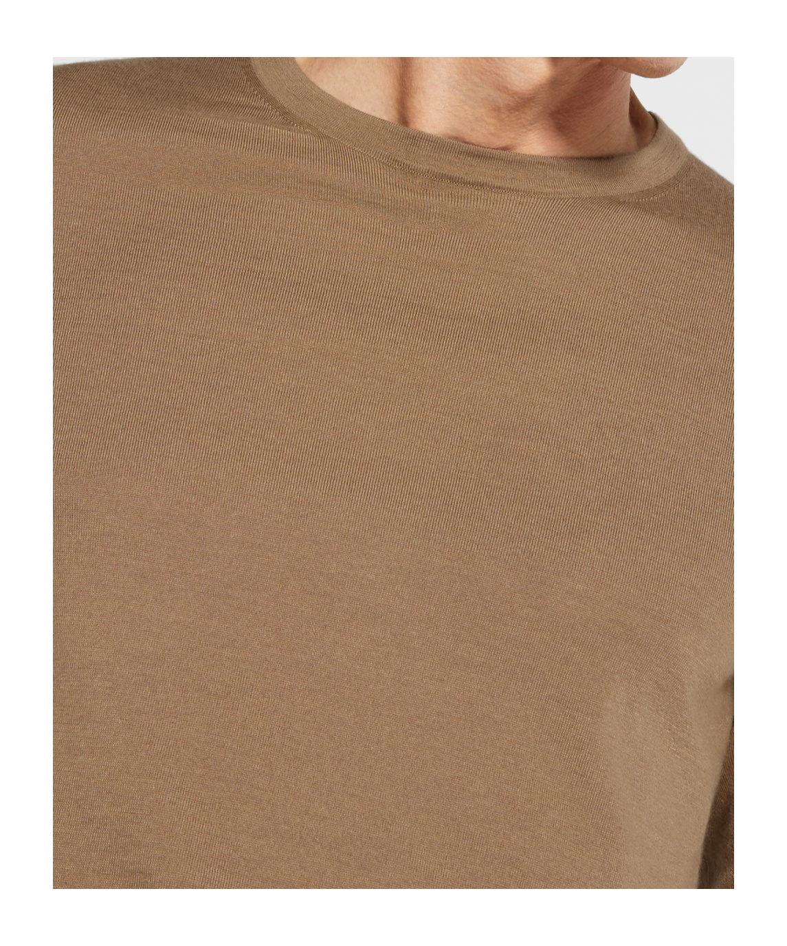 Shop Zegna Fine-knit Crew-neck Jumper In Dark Beige Mixed Color