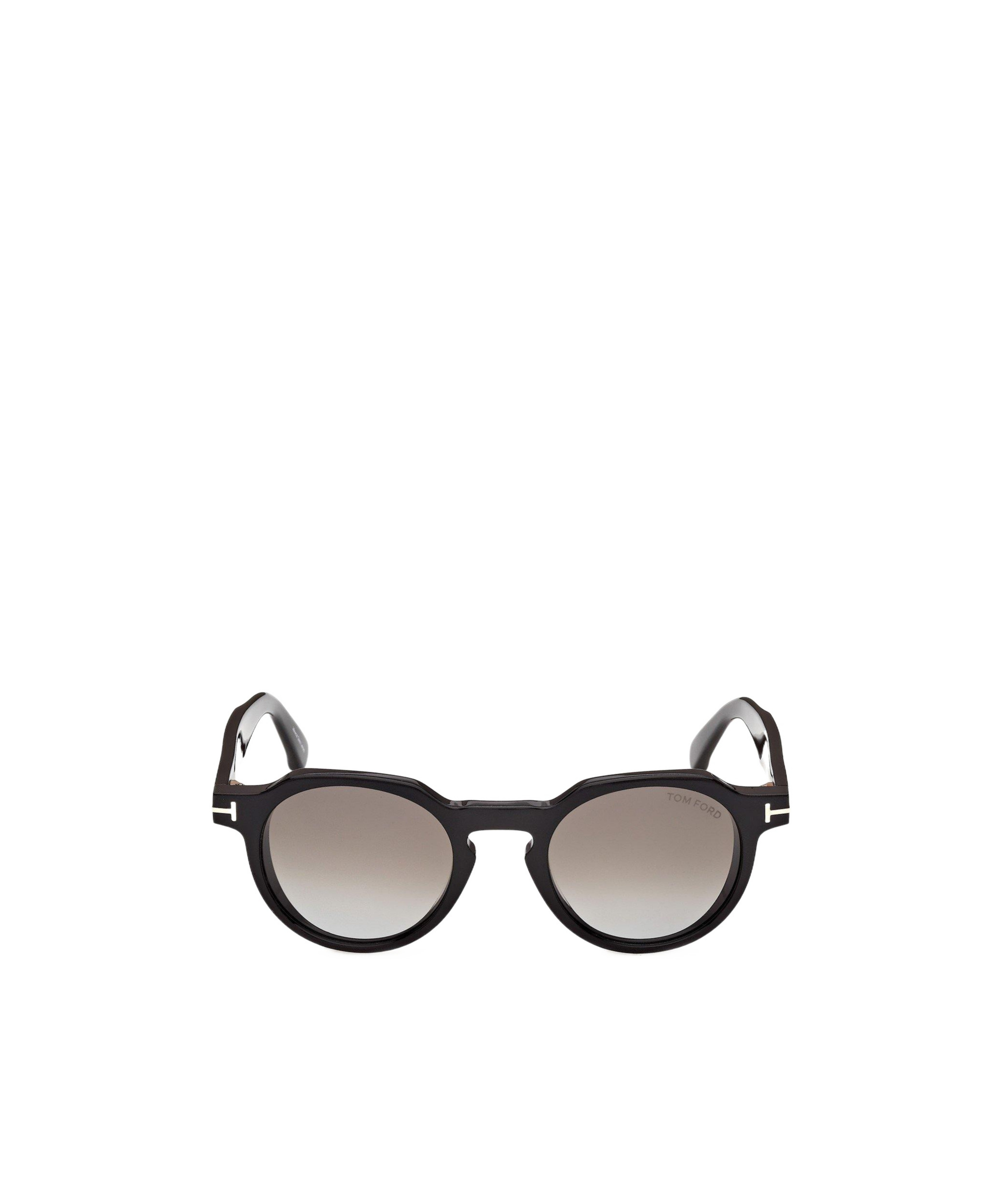 Tom Ford Thick Round-framed Sunglasses In Black