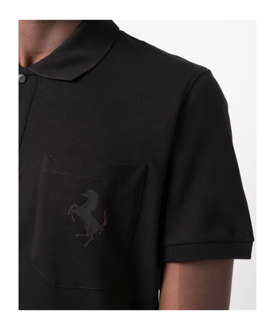 Ferrari Prancing Horse Polo Shirt In Black