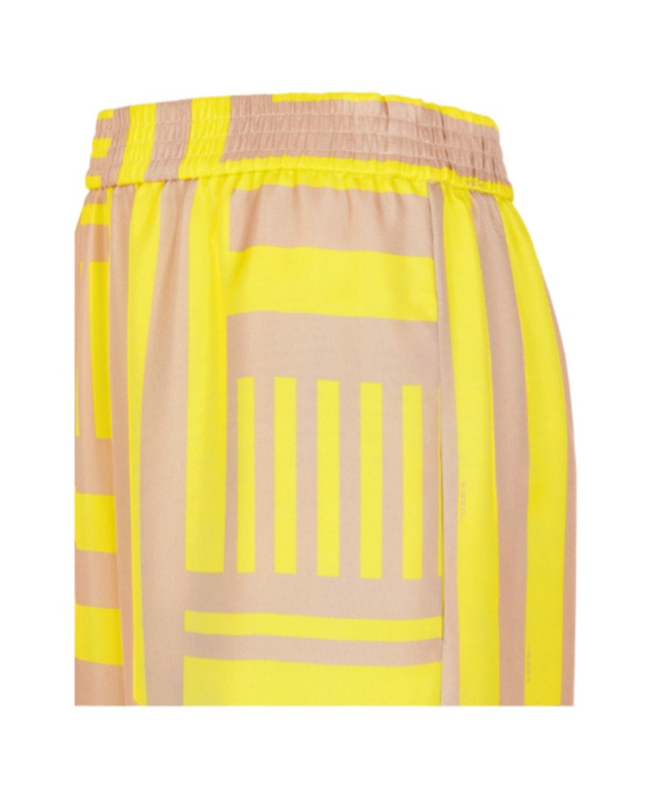 Shop Fendi All-over  Labyrinth Printed Trousers In Yellow