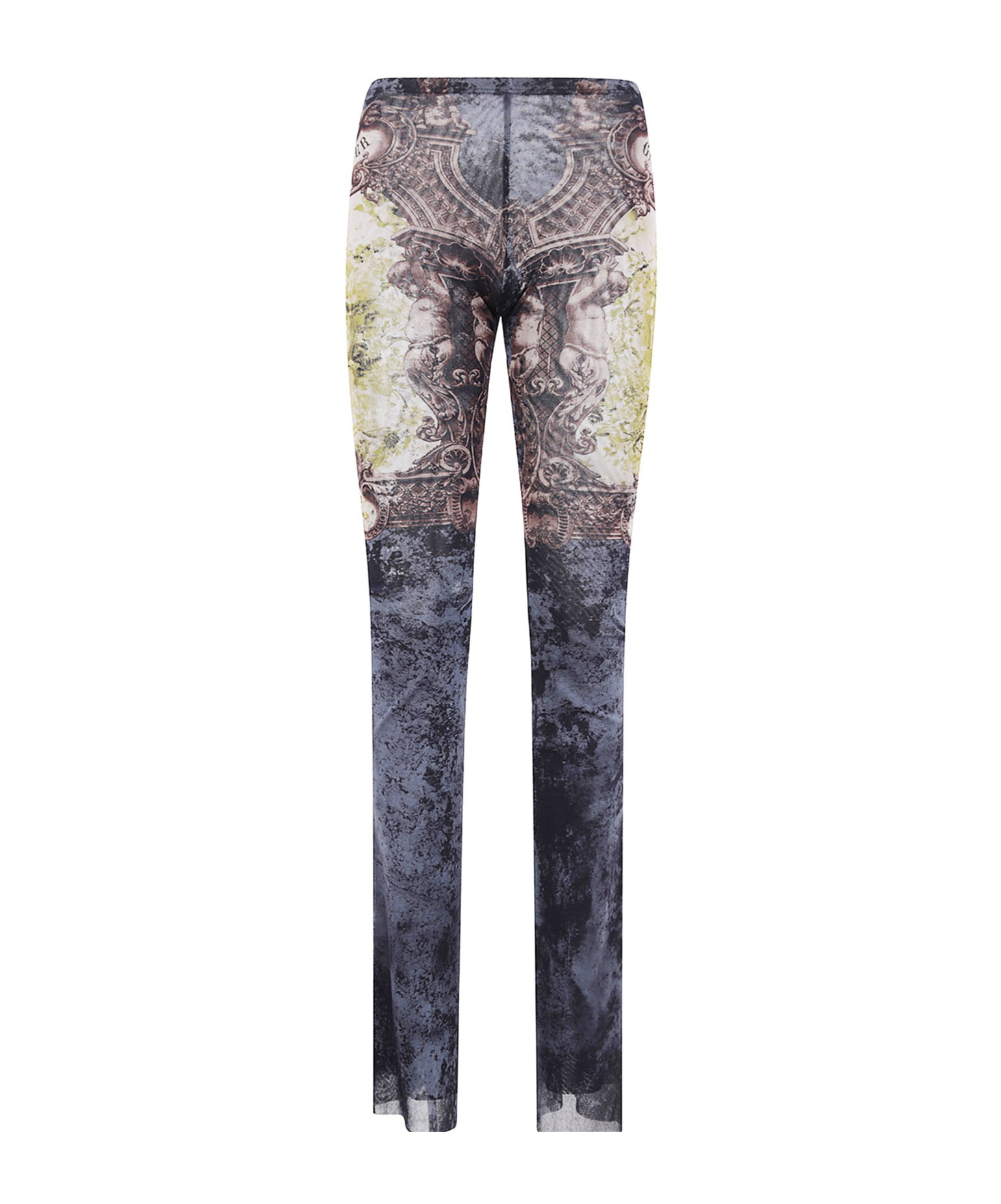 Jean Paul Gaultier Printed Medallion Mesh Trouser In Multi