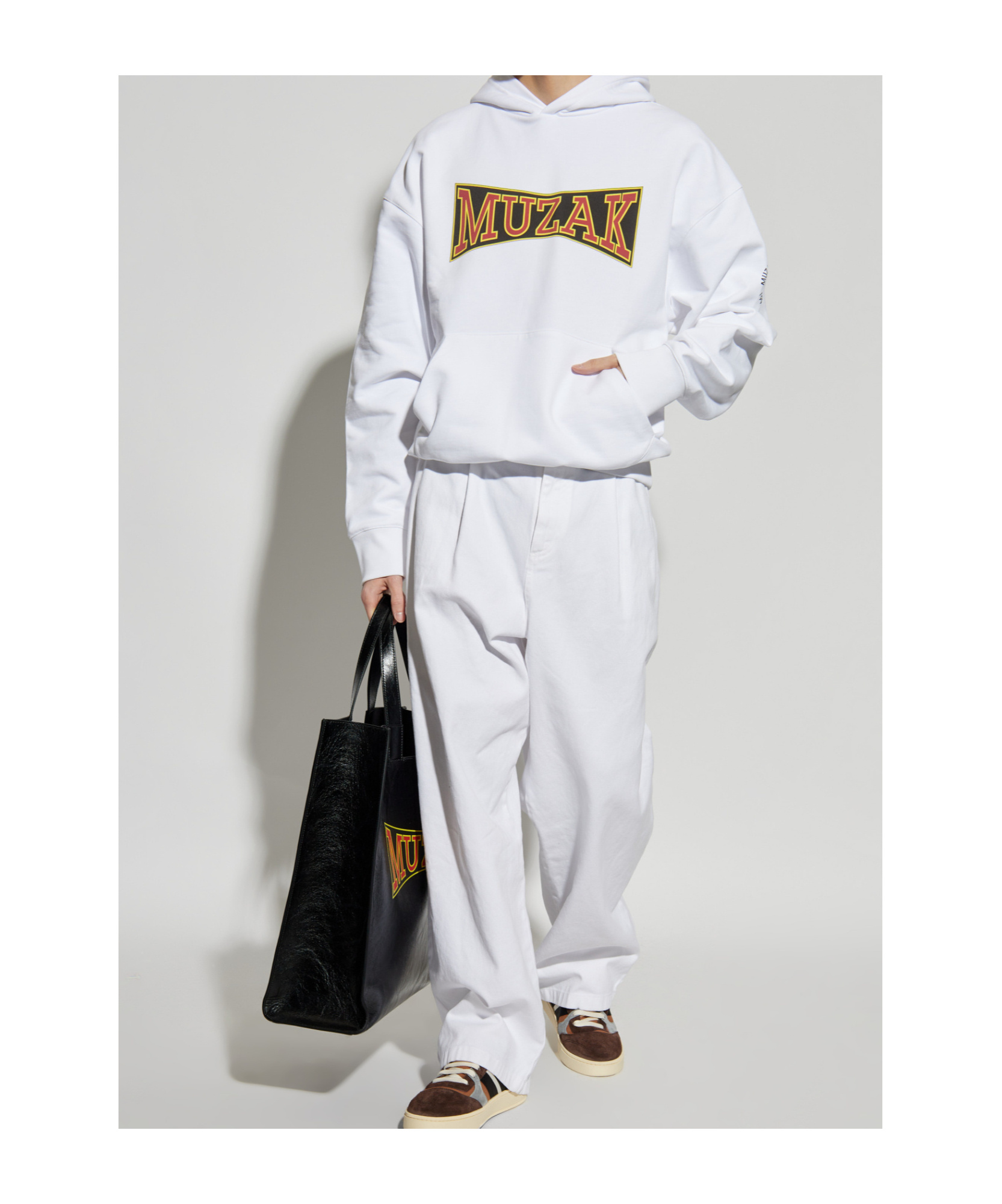 Bally Long-sleeved Hooded Hoodie In White