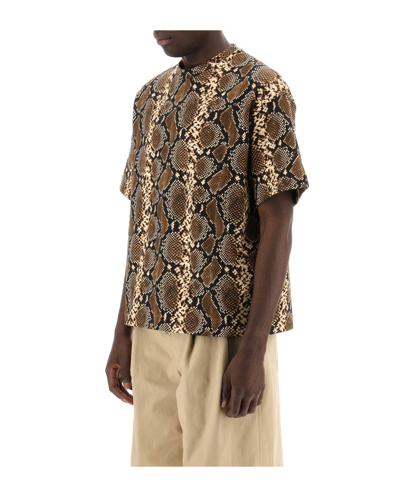 Jil Sander T-shirt With Animal Pattern In Multicolor