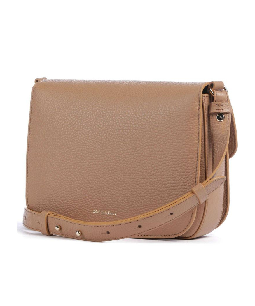 Coccinelle Flip Shoulder Bag In Nude
