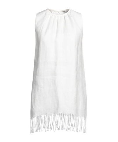 Max Mara Sleeveless Linen Jacket In White