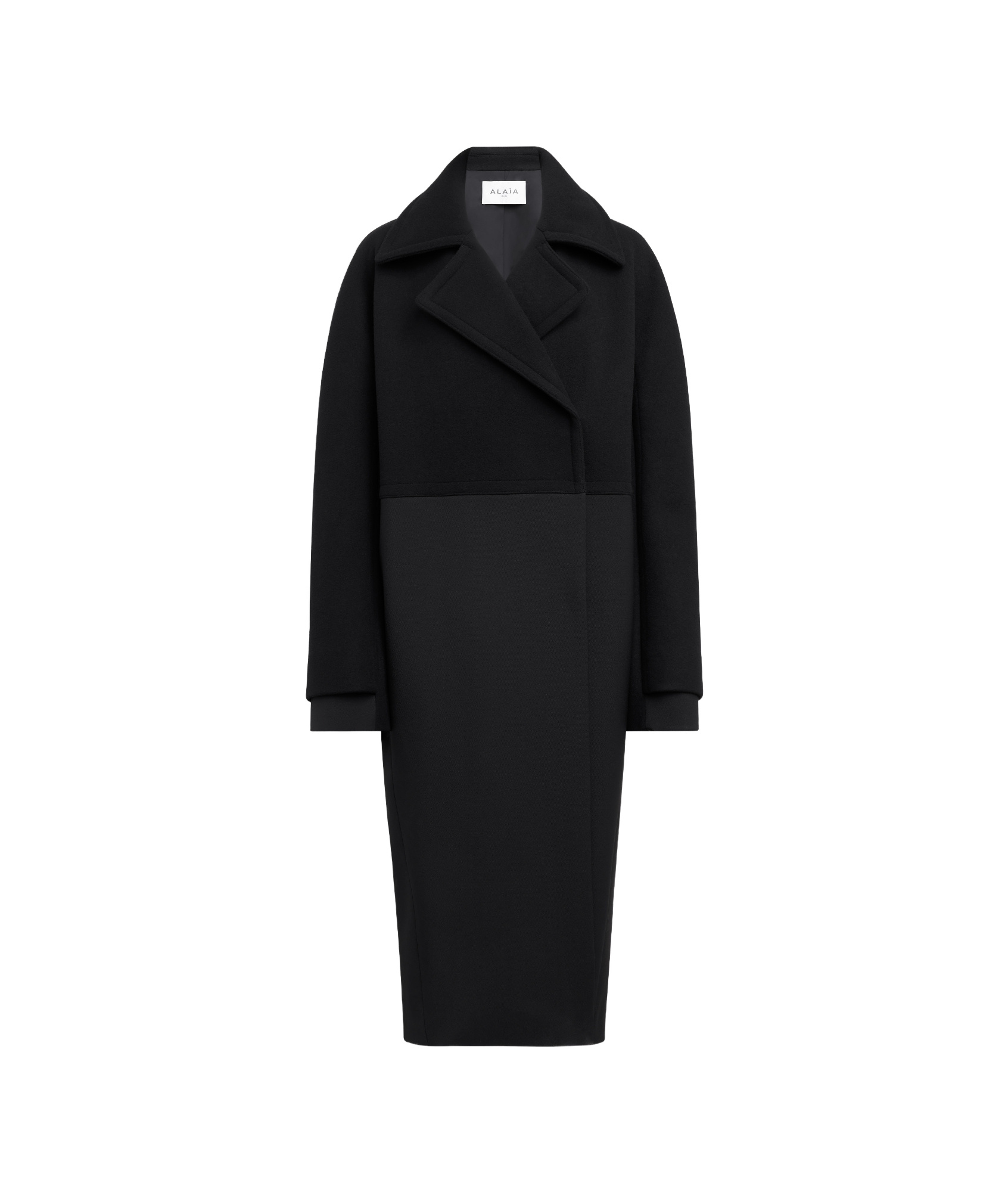 Alaïa Womens Noir Alaia Bi-colour Double-breasted Stretch-wool Coat In Black