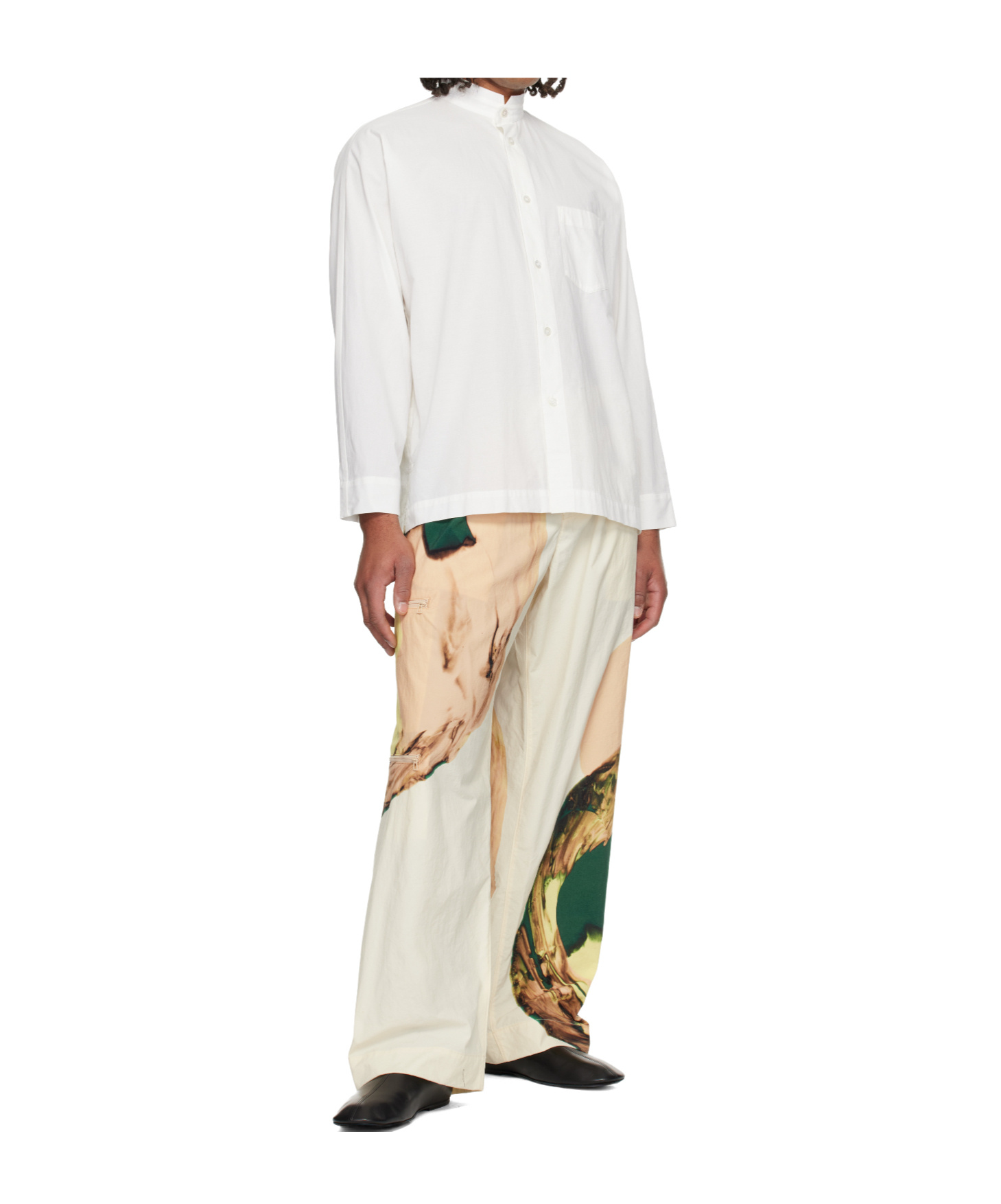 Issey Miyake Pleated Nylon Taffeta Trousers In White