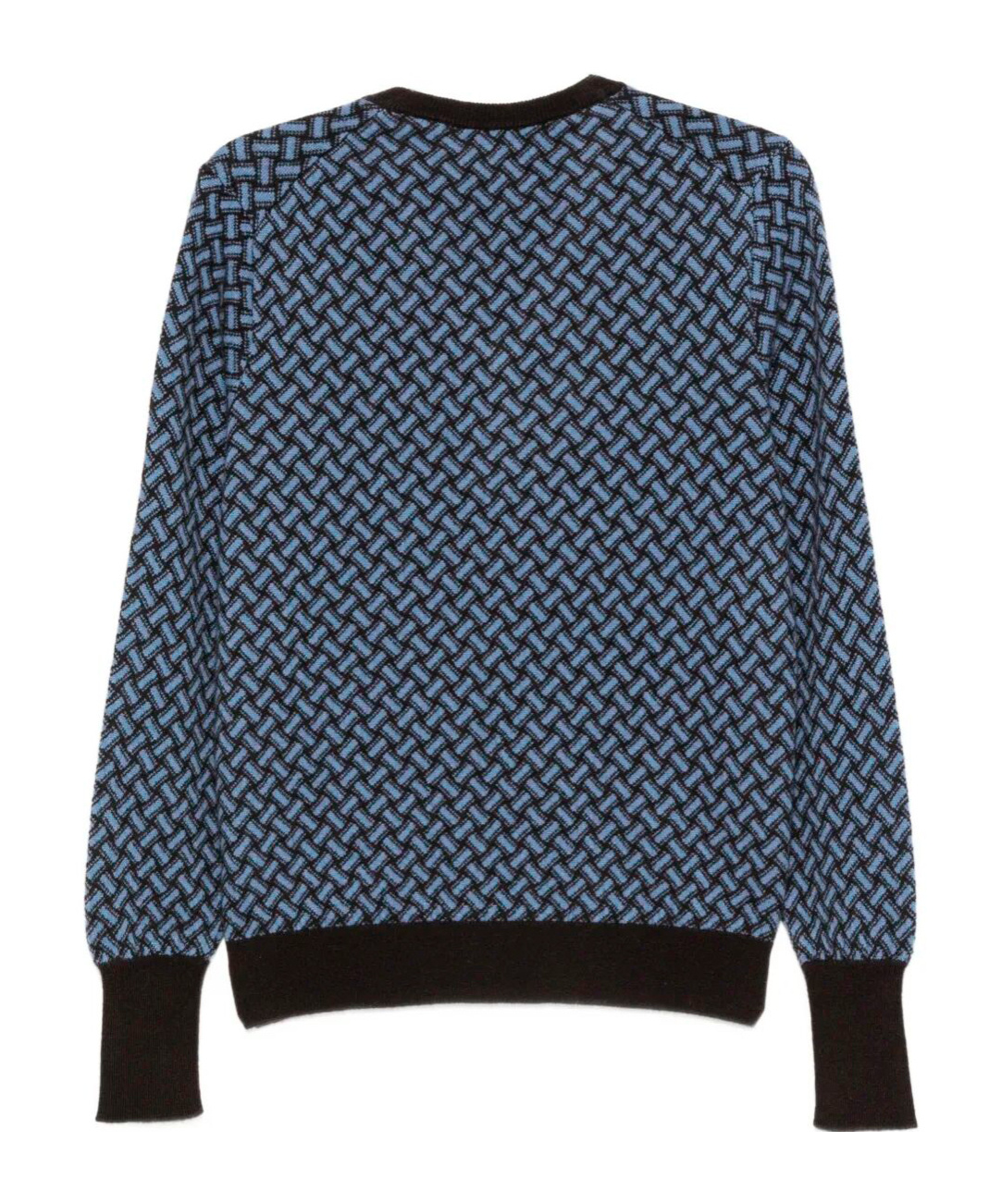 Drumohr V-neck Geometric-pattern Sweater In Blue