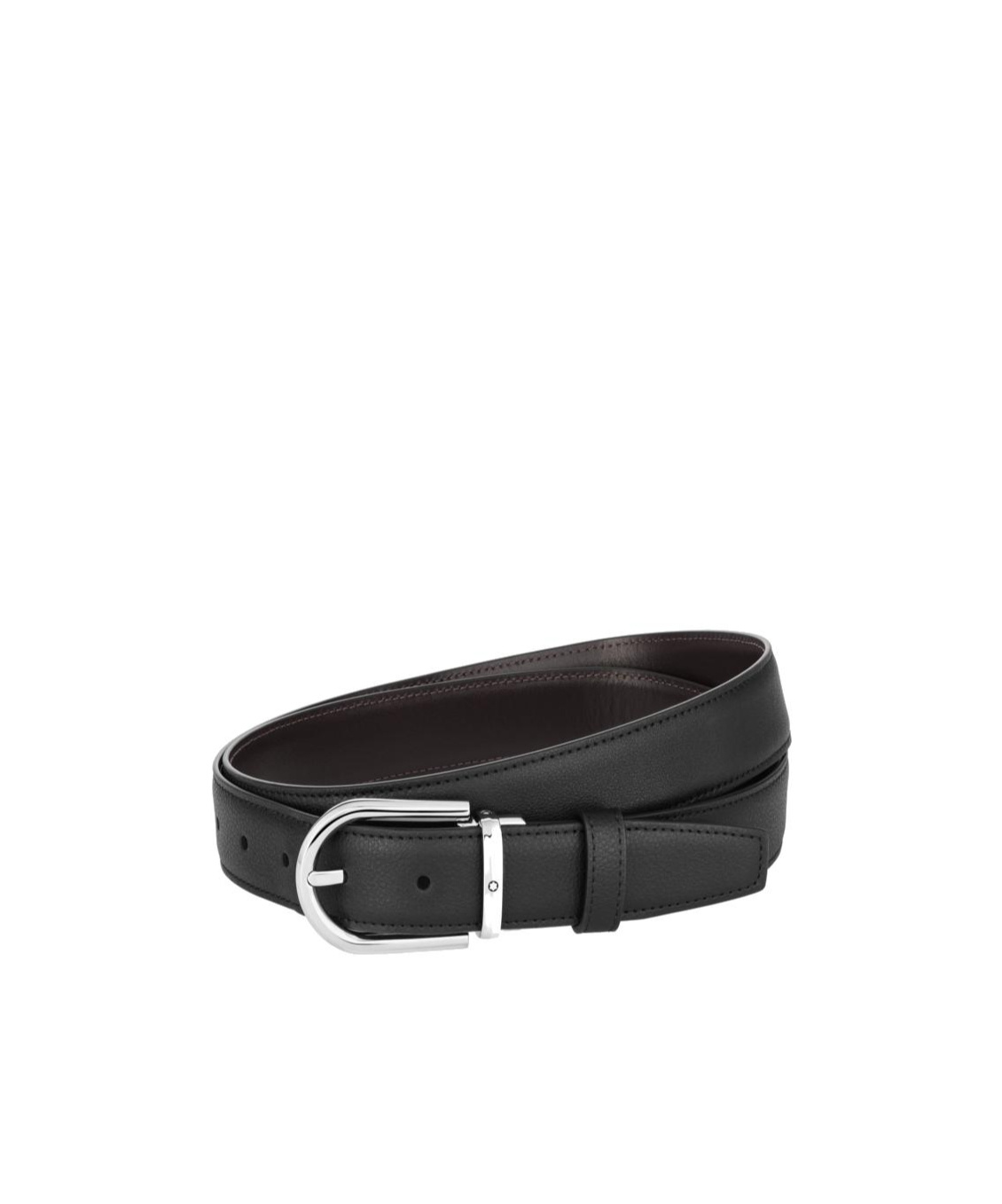 Montblanc Mens Reversible Leather Belt In Black