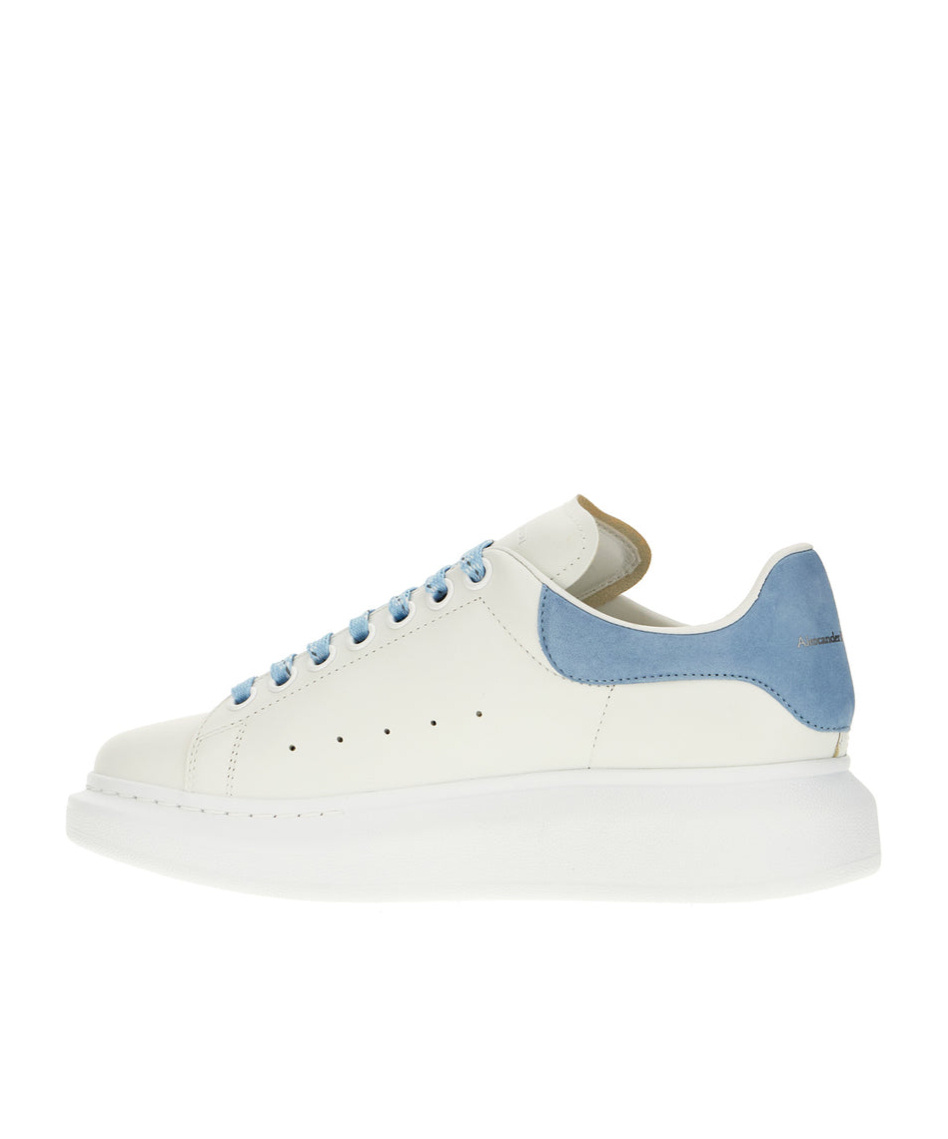 Alexander Mcqueen White And Light Blue Leather Sneakers