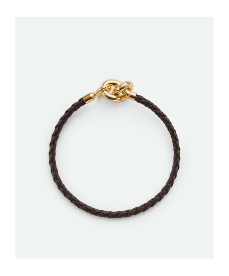 Bottega Veneta Leather Knot Bracelet In Black