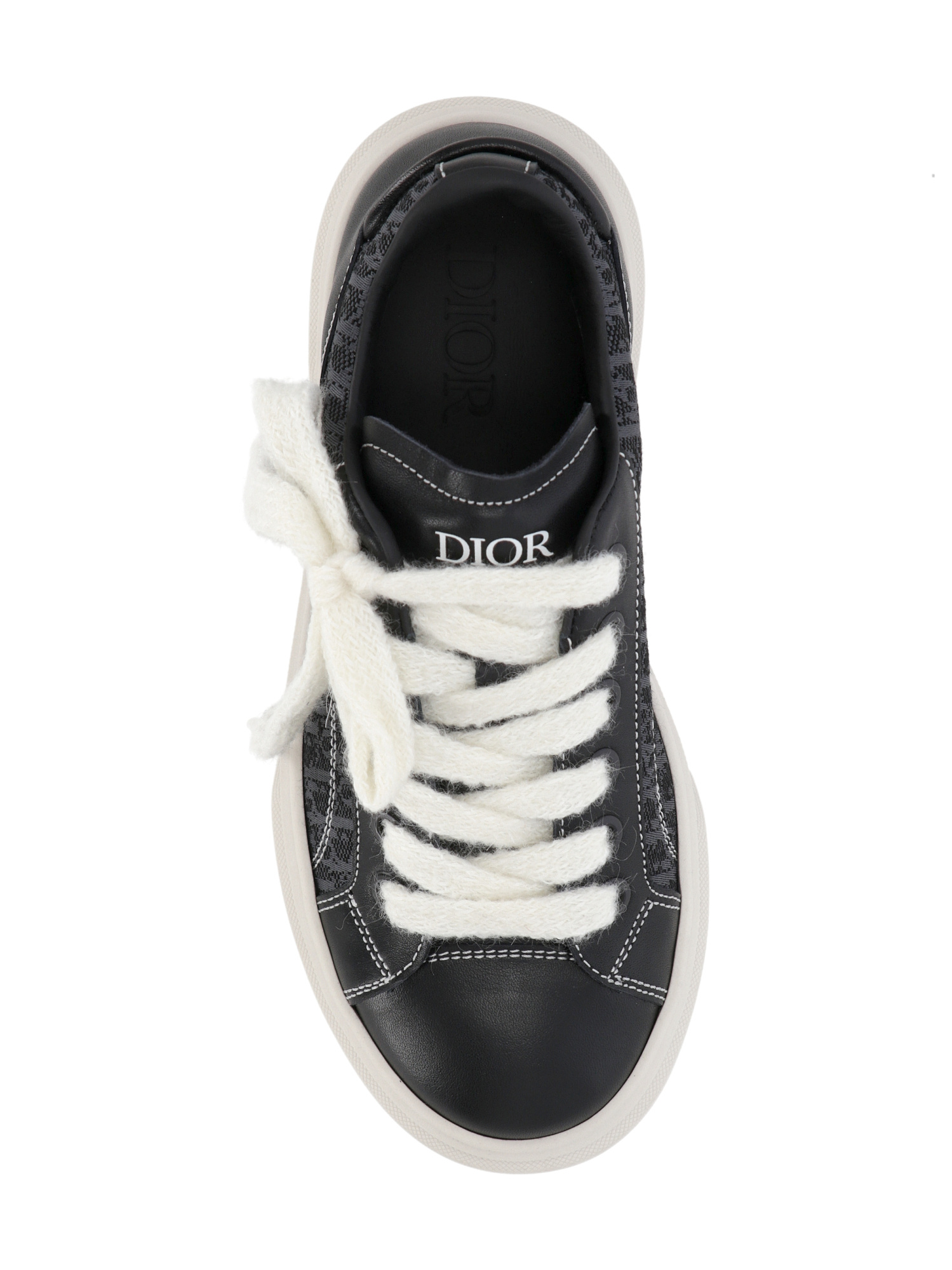 Dior Round Head Flat Sneakers In Black