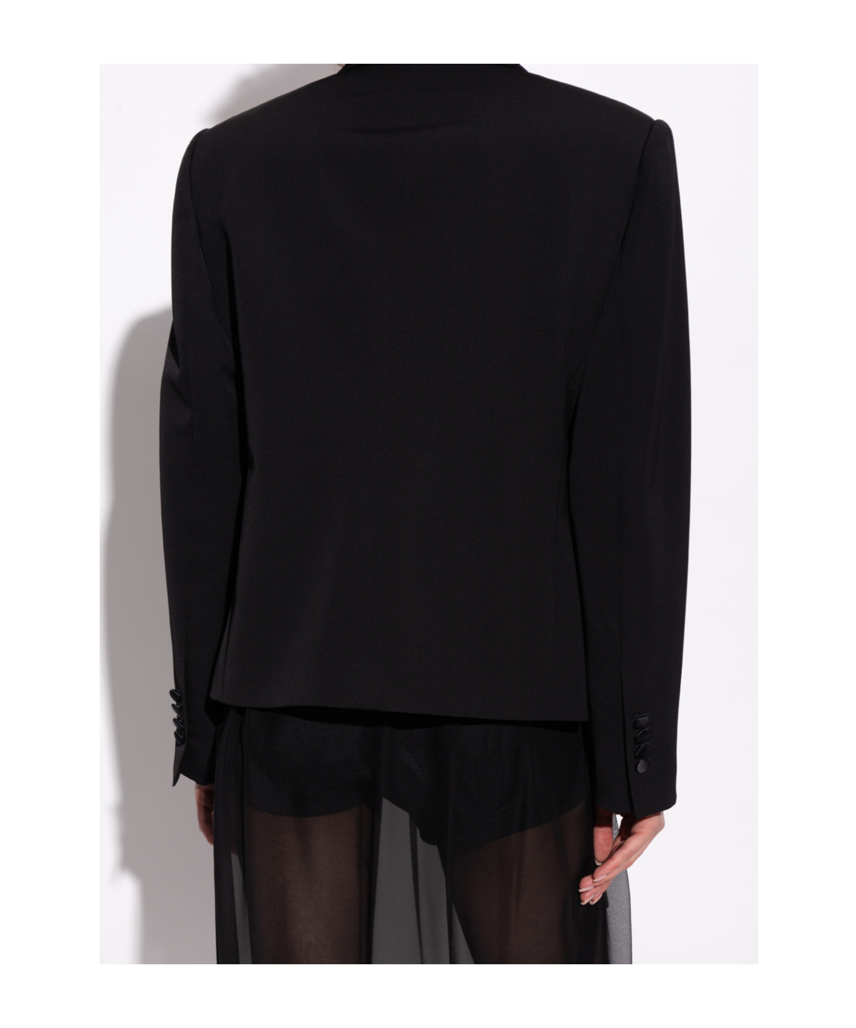 Dolce & Gabbana Double-breasted Gabardine Tuxedo Jacket In Black