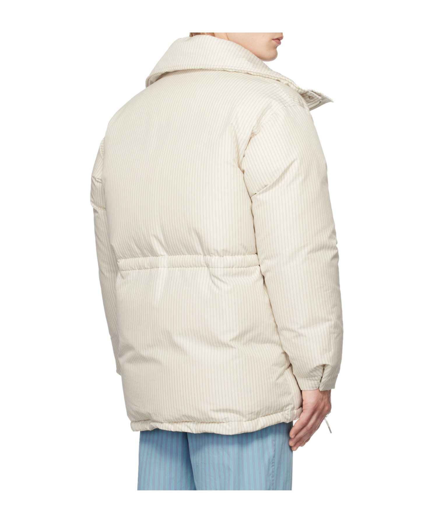 Tekla Ssense Exclusive White Auralee Edition Stripe Down Jacket In White