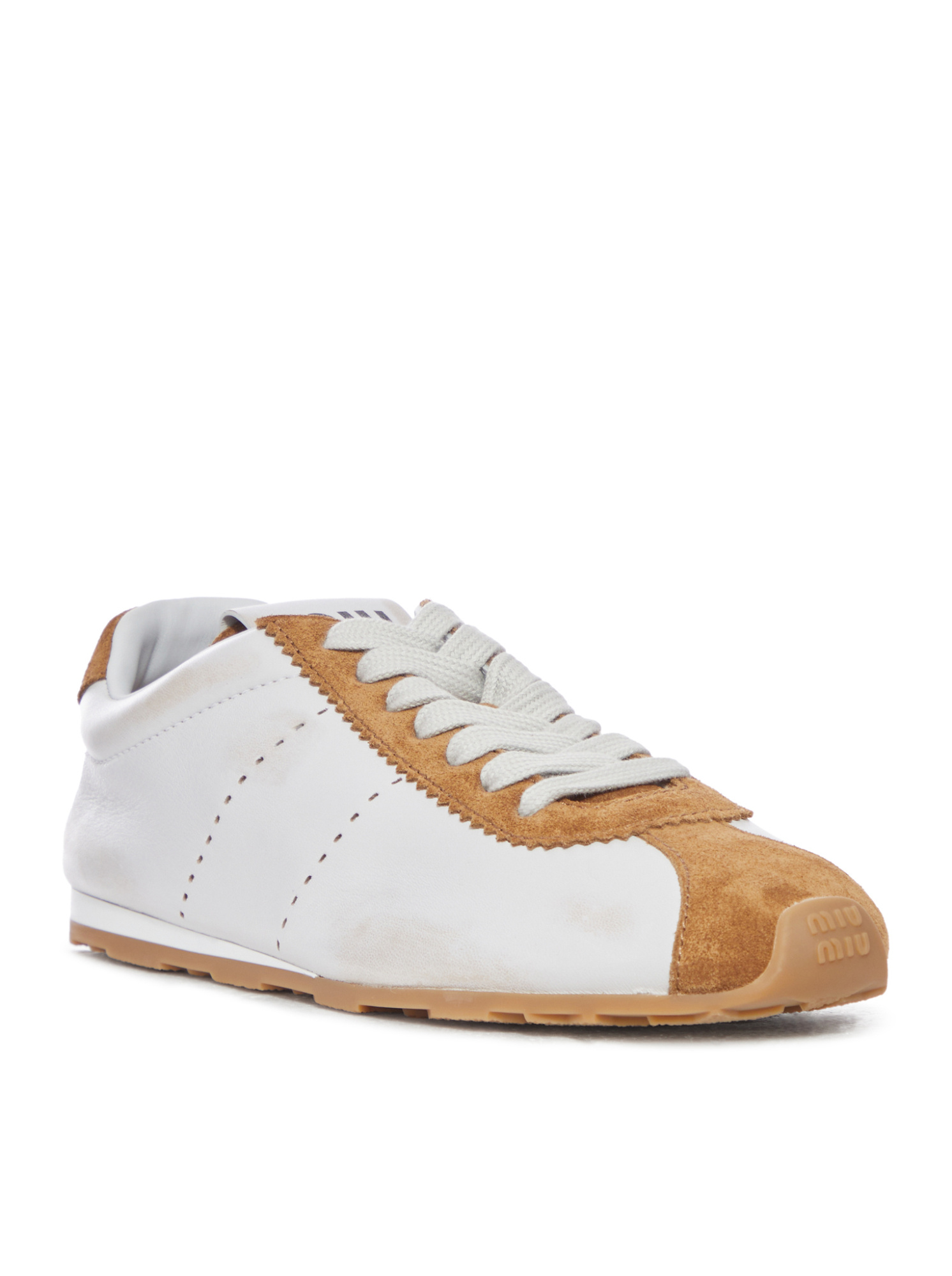 Miu Miu Lace-up Sneakers In White