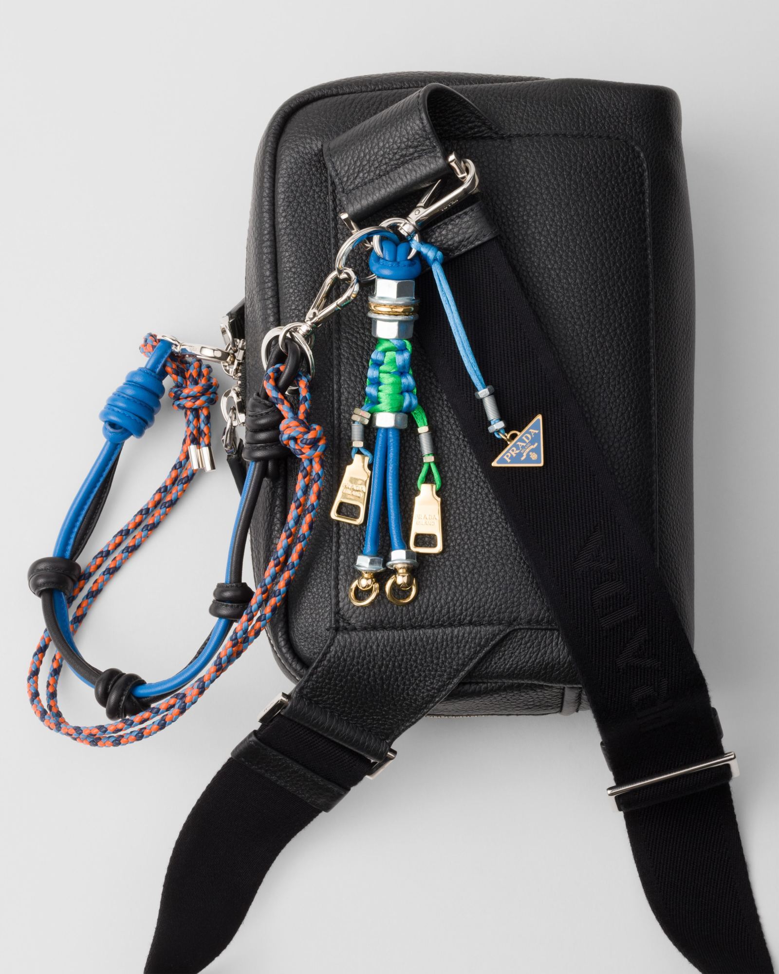 Prada Logo Shoulder Bag In Black