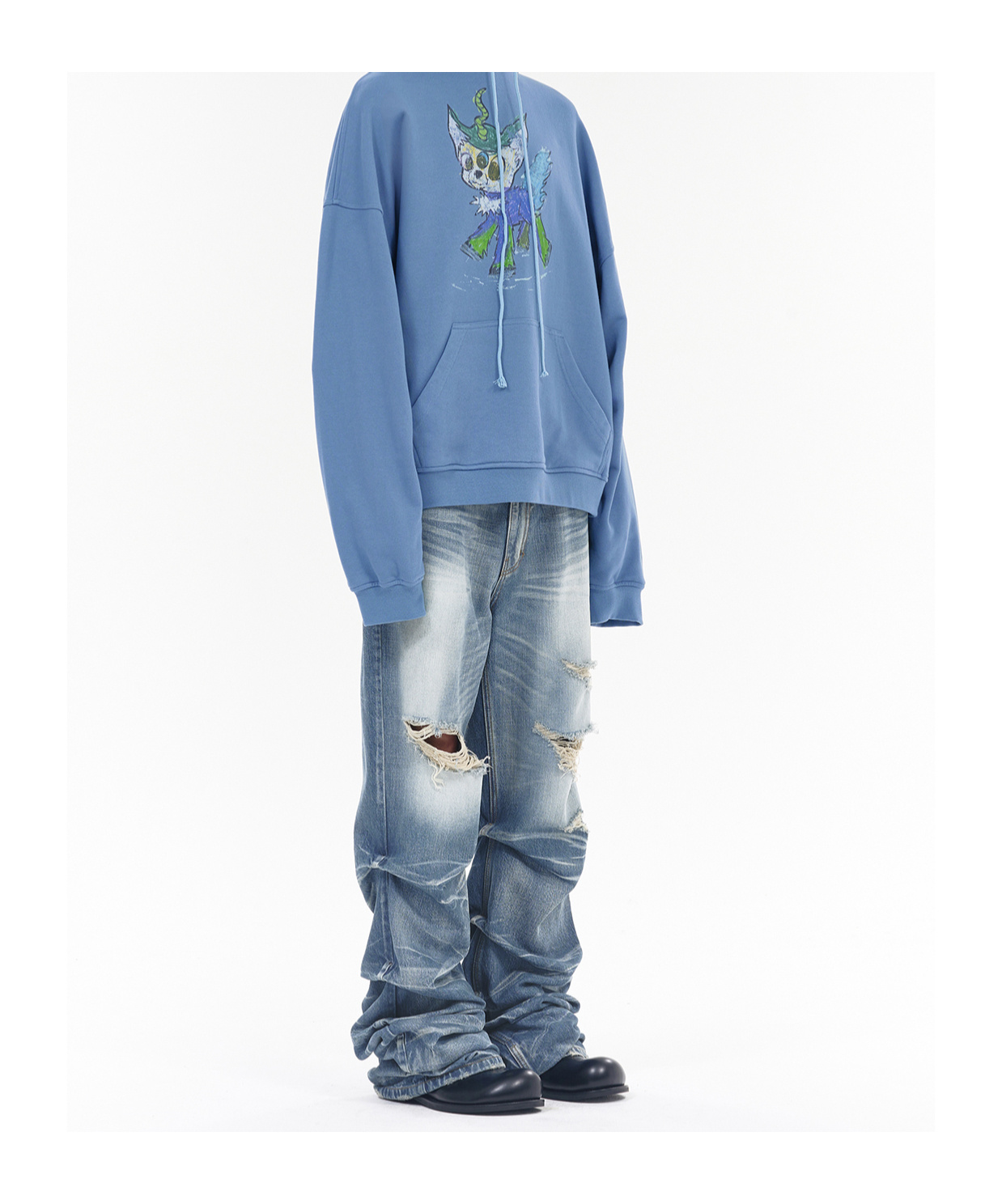 We11 Done Denim Trousers With Belt Loops In Gray