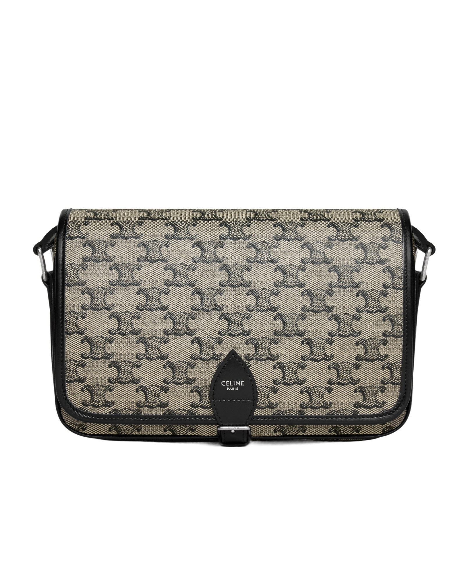 CELINE SMALL FOLCO MESSENGER IN TRIOMPHE CANVAS AND CALFSKIN