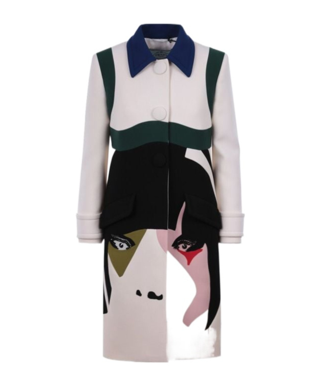 Prada Single-breasted Long-sleeved Coat In Multi