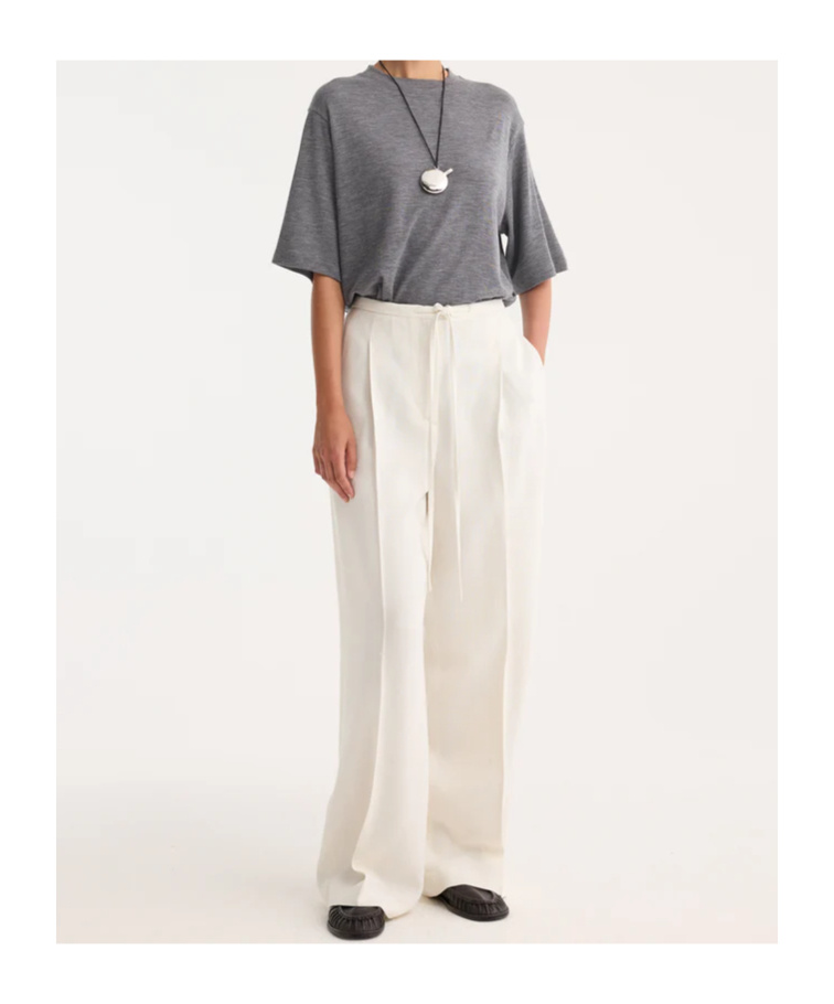 Rohe Round Neck Long-sleeved T-shirt In Gray