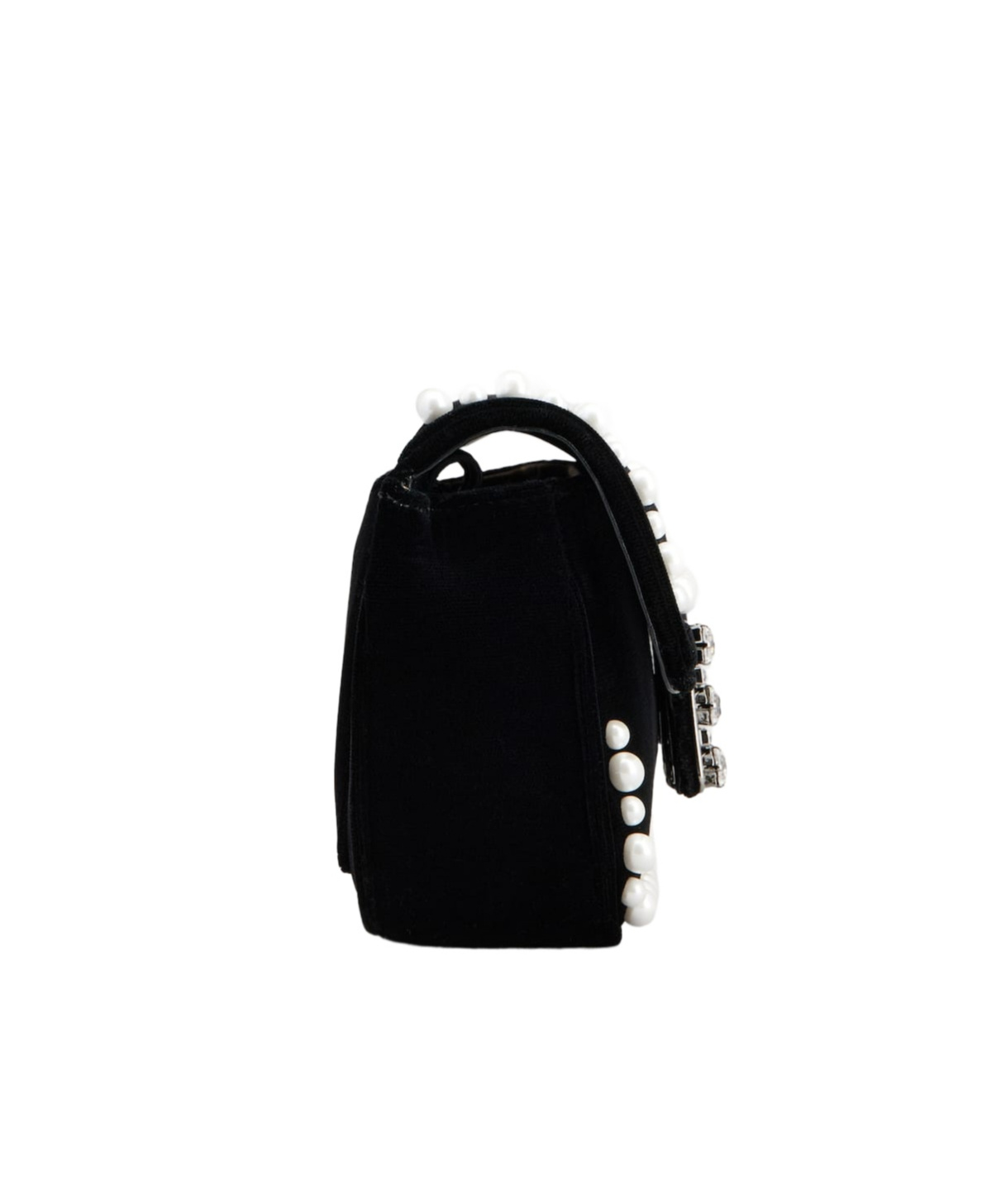 Roger Vivier Viv Jeu De Fille Embellished Velvet Bag In Black