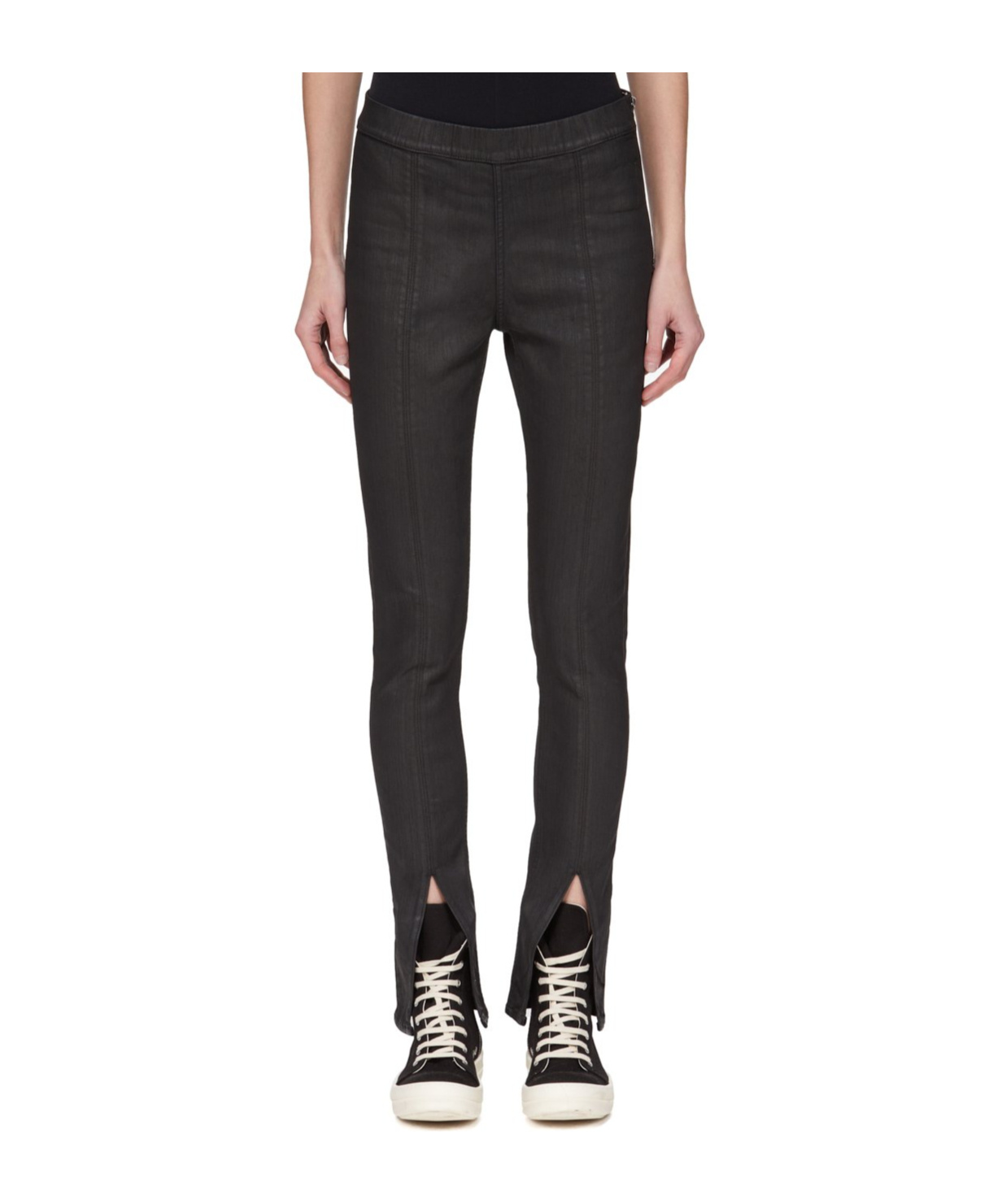 Rick Owens Drkshdw Side-zip Ankle-slit Leggings In Black