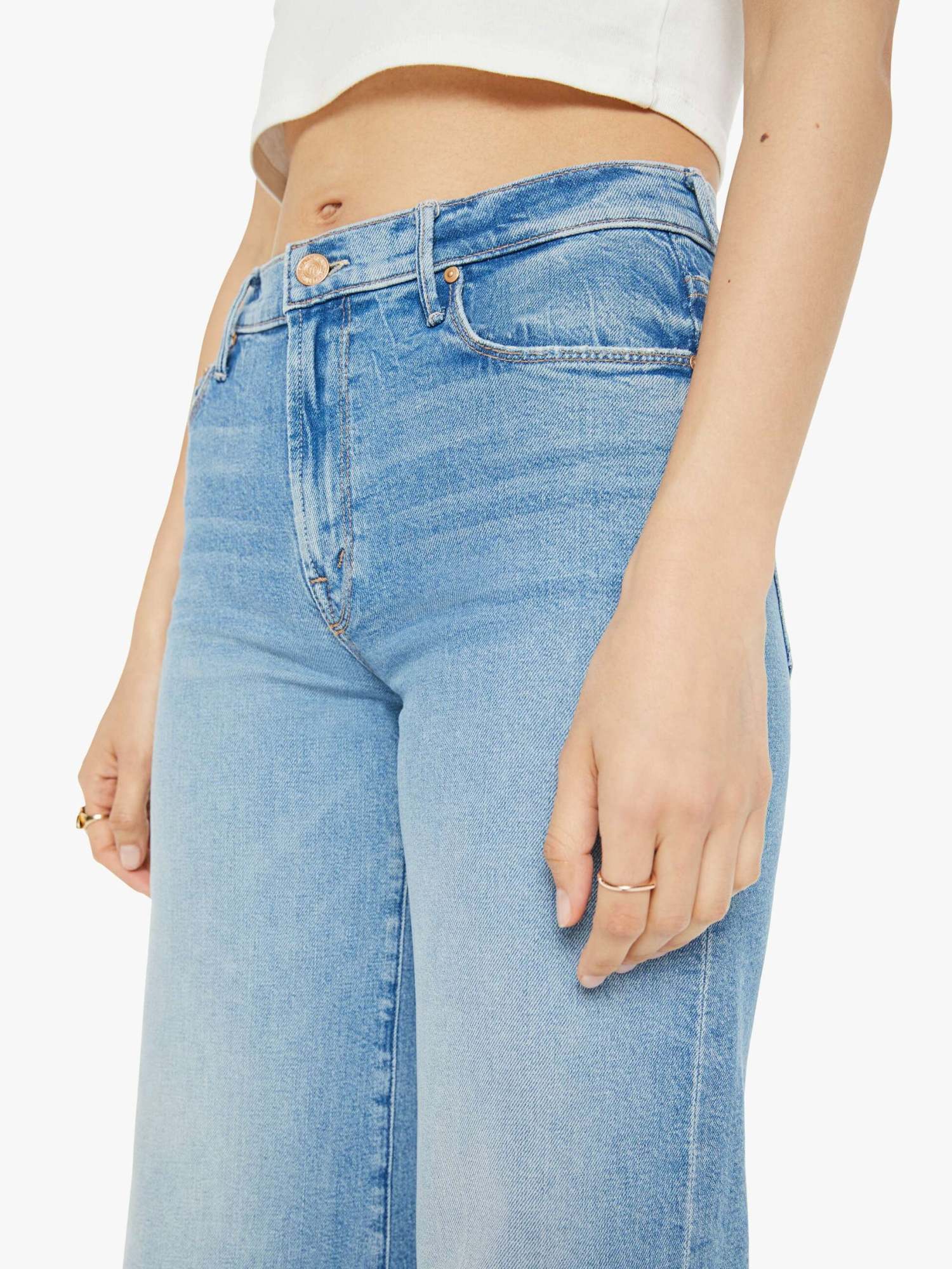 Mother Womens Horseback To Quarterback The Doozy Flared Straight-leg Mid-rise Stretch-denim Jeans In Blue